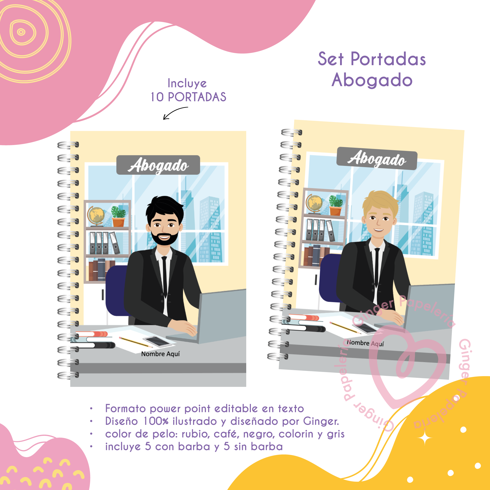 Imprimible Set Portadas Abogado 1