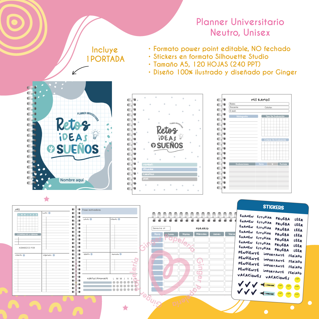 Digital Planner universitario Unisex 2024 1