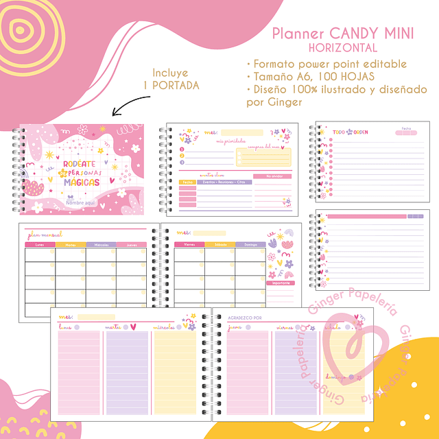 Digital planner candy A6 2024