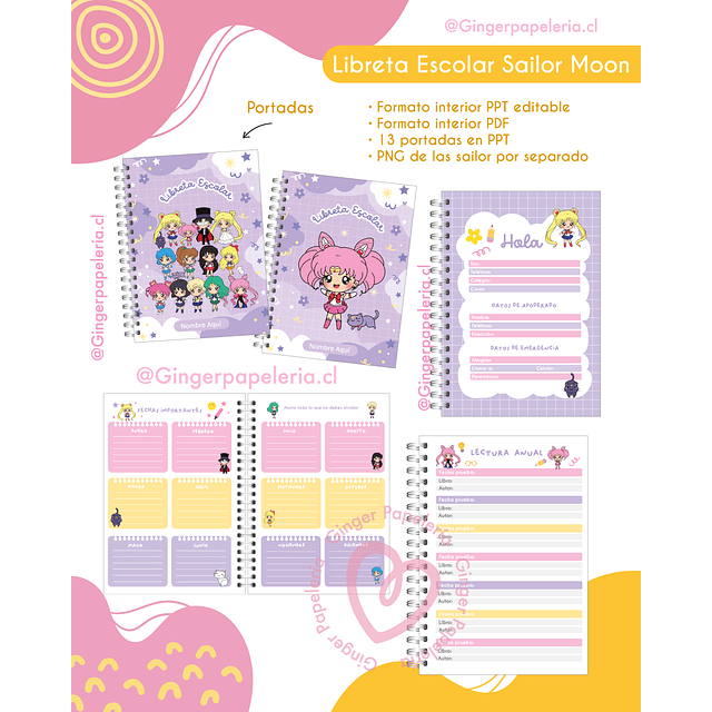 Digital Libreta escolar Sailor Cute