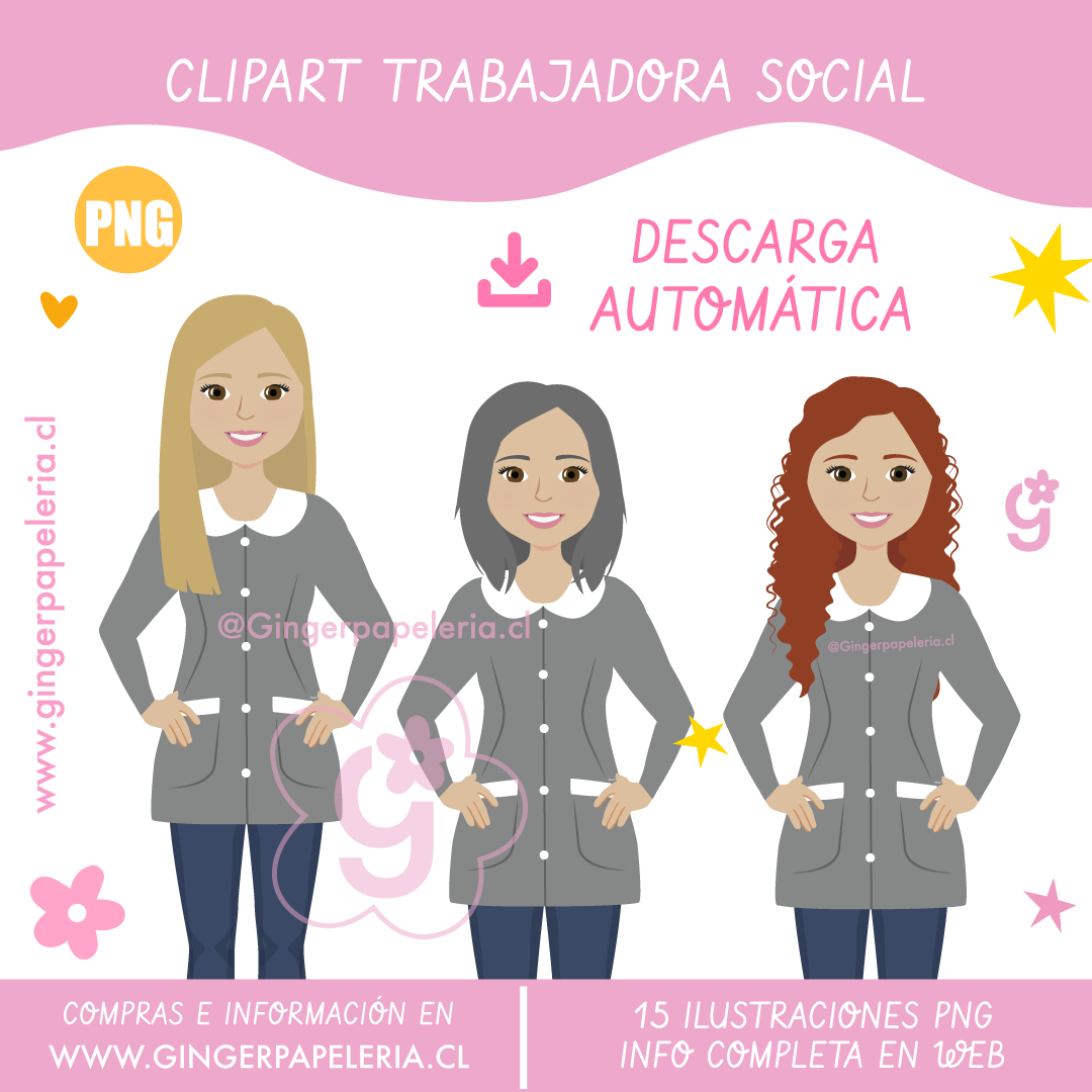 Digital Clipart Trabajadora Social 1