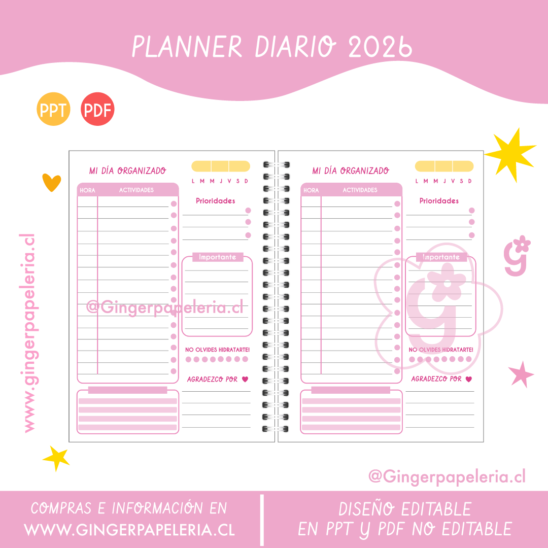 Digital Planner Diario pink 2026 3
