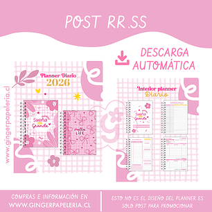 Digital Post Planner Diario Pink