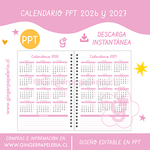 Digital Calendario 2026 y 2027 A5