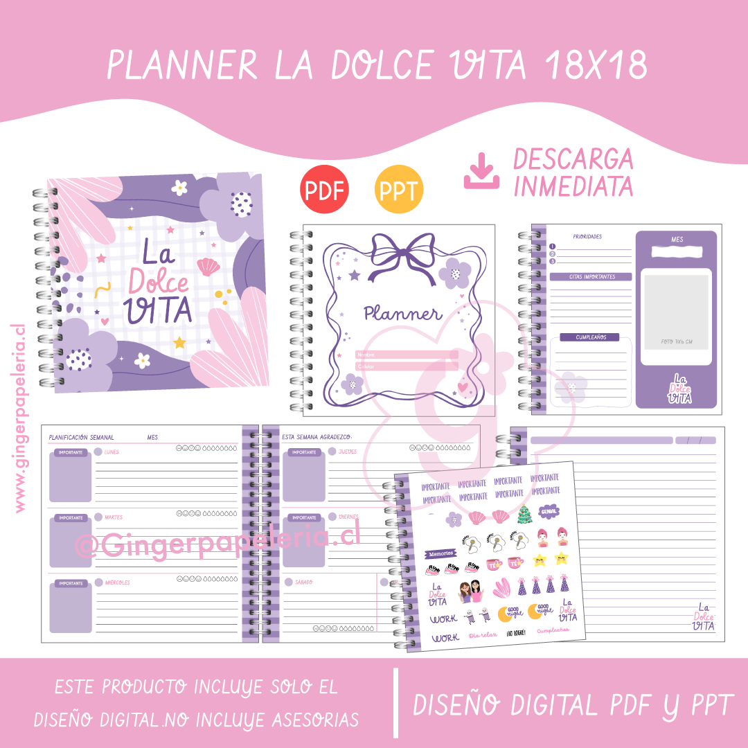 Digital Planner La dolce vita 18x18 1