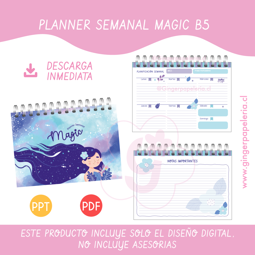 Digital planner semanal Magic B5 1