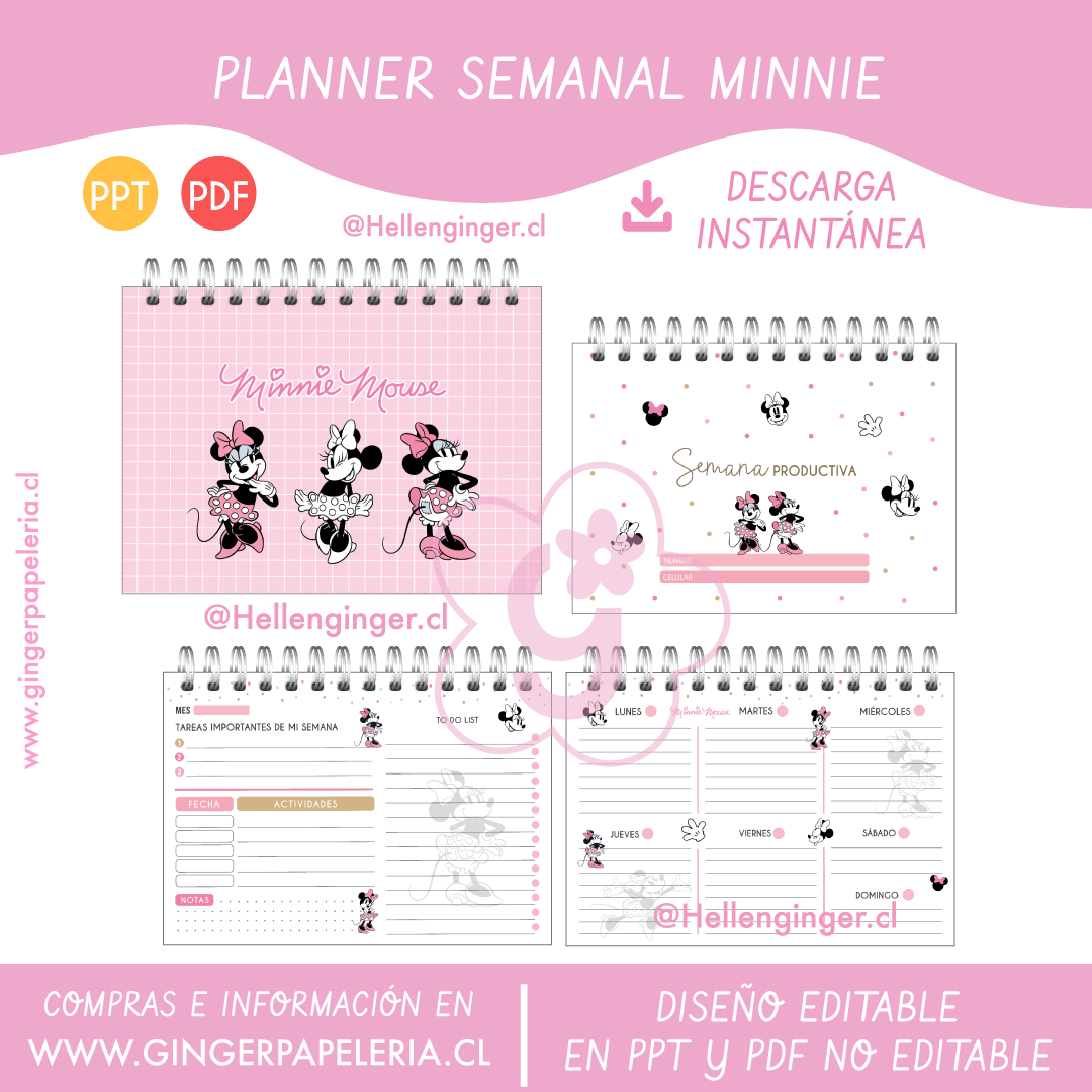 Digital Planner Semanal Minnie 1