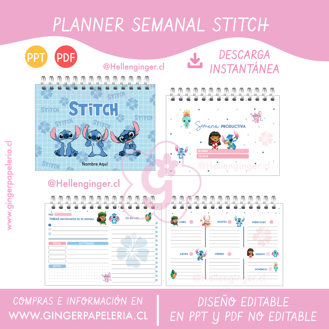 Digital Planner Semanal Stitch 1