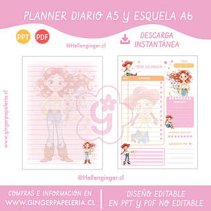 Digital planner diario y esquela Jessie