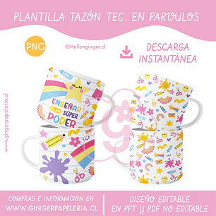 Digital Plantilla tazón Téc. en Párvulos