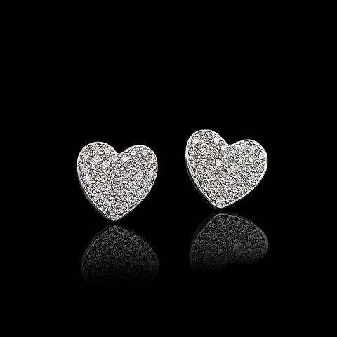 Aros corazón brillo premium