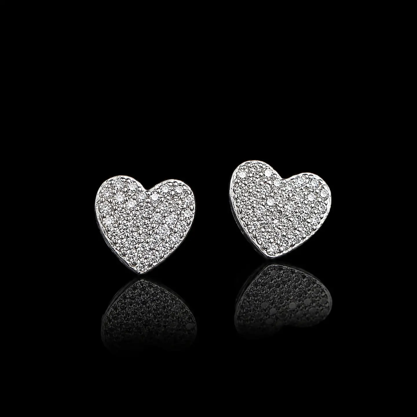 Aros corazón brillo premium 1