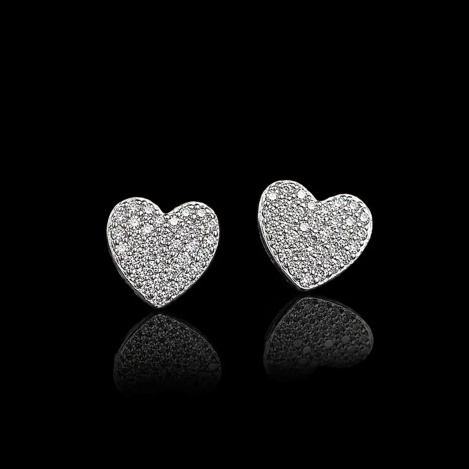 Aros corazón brillo premium 1