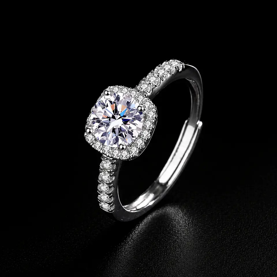 Anillo moissanita cushion cut 1
