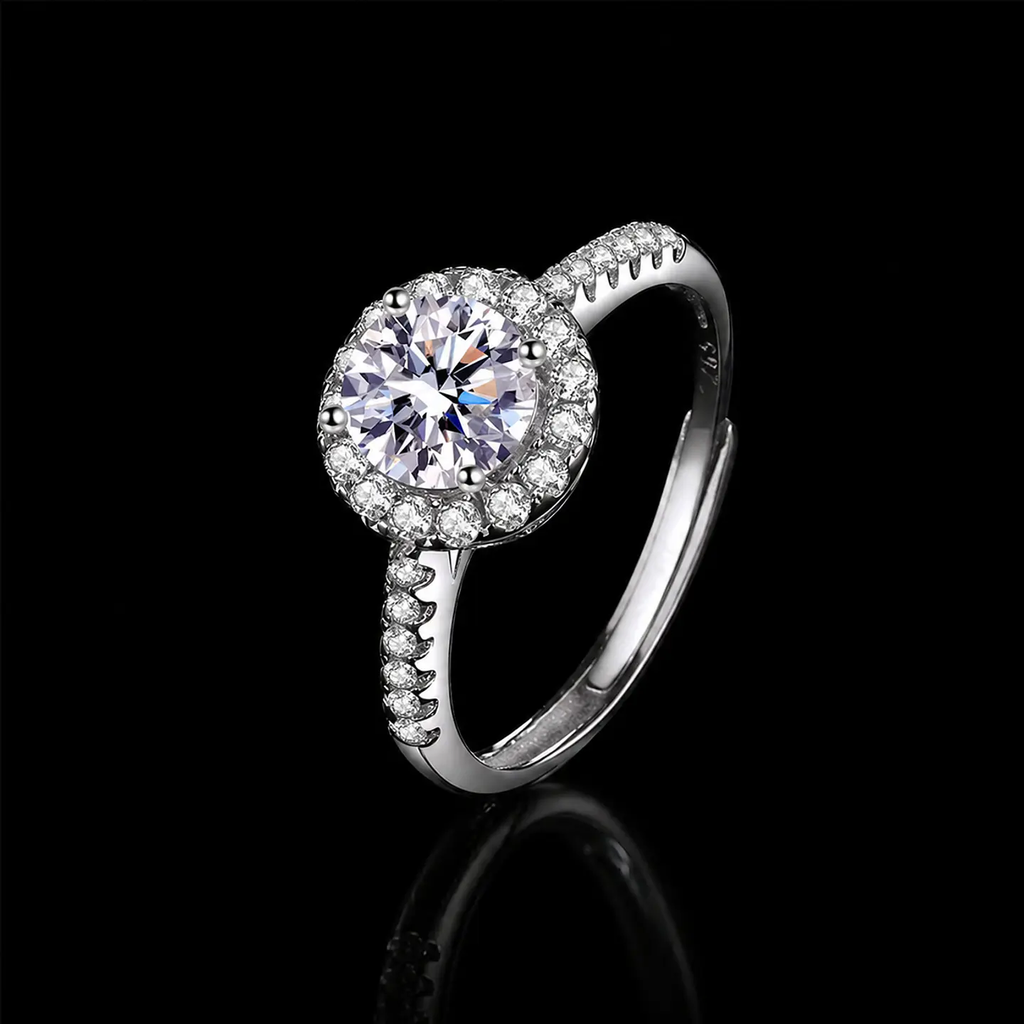 Anillo moissanita  round cut 1