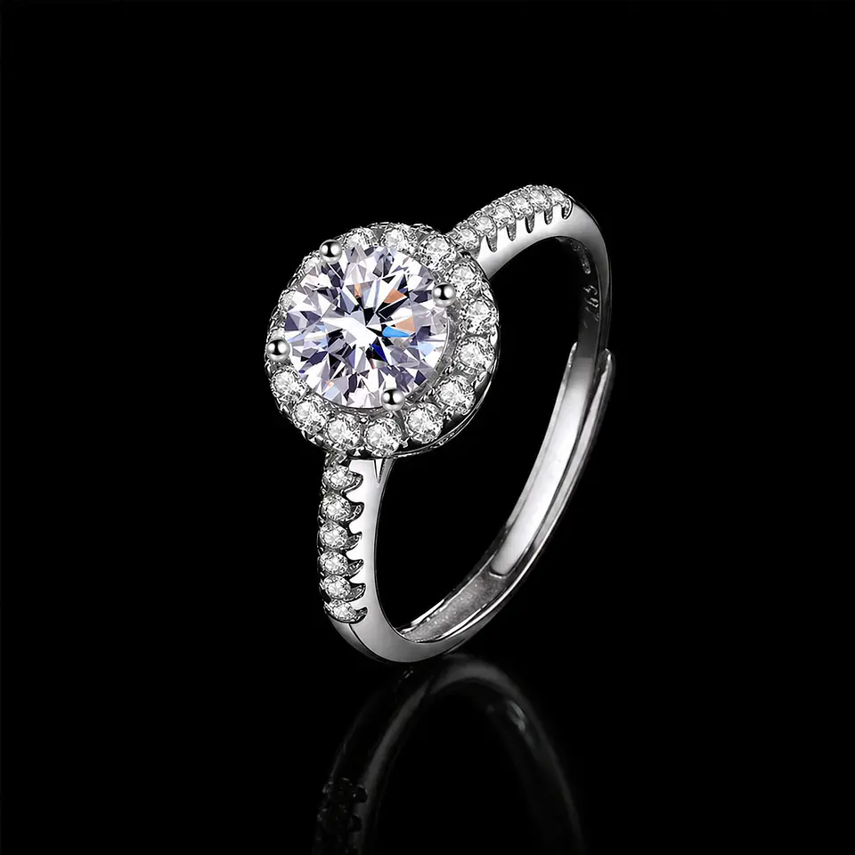 Anillo moissanita  round cut 1