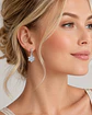 Aros de plata snowlake blanco con celeste - Miniatura 2