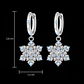 Aros de plata snowlake blanco con celeste - Miniatura 3