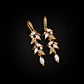 Aros dorados largos tipo espiga livianos y brillantes para fiesta modelo Anya - Miniatura 1