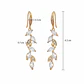 Aros dorados largos tipo espiga livianos y brillantes para fiesta modelo Anya - Miniatura 2