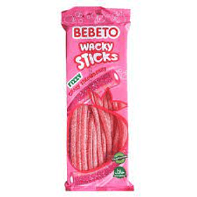 BEBETO WACKY STICKS FIZZI FRUTILLA 180grs.  (24)  