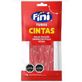 REGALIZ CINTAS FRUTILLA ACIDA FINI 70grs. (12)    