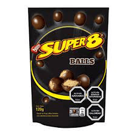 CHOCOLATE SUPER 8 BALLS  120grs.     (12)         