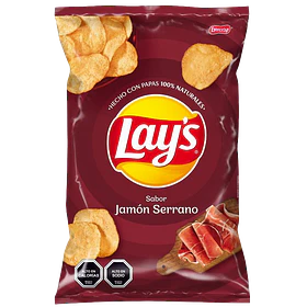PAPAS LAYS MEDITER.JAMON 180grs.  (12)