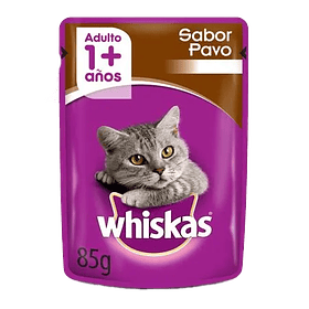 SACHET WHISKAS ADULTO PAVO SALSA 85grs.  (CJx12un)