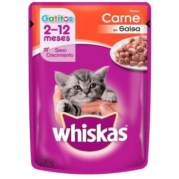 SACHET WHISKAS GATITOS  CARNE 85grs.  (CJx12un)   