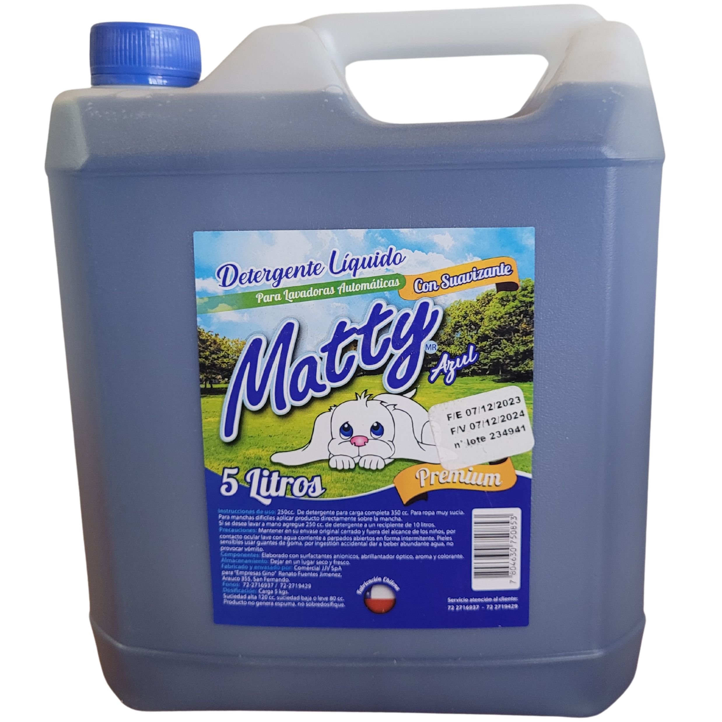 CRDP原液　5g DETERG. LIQUIDO MATTY AZUL BIDON 5 lts. (P.135) | GINO