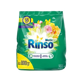 DETERG. RINSO MATIC BOLSA LIRIOS Y ROSAS 800grs(18