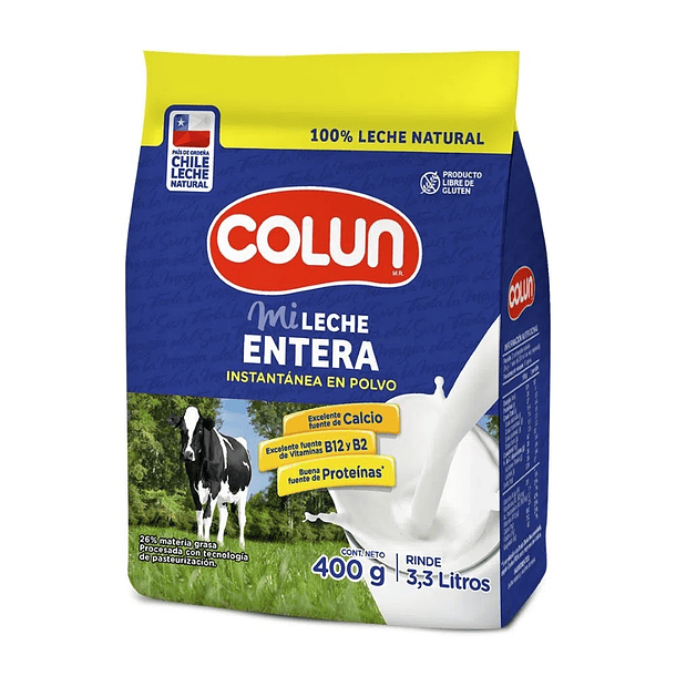 LECHE INSTANTANEA POLVO COLUN 400grs.    (24)