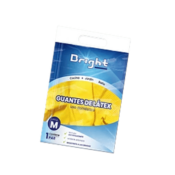 GUANTES LATEX BRIGHT TALLA M  PAR    (12)         