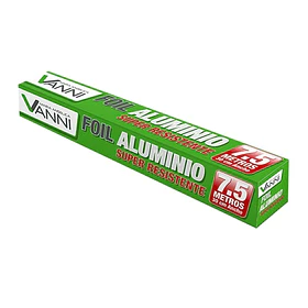 PAPEL ALUMINIO VANNI 7.5mts.x 30cm.               