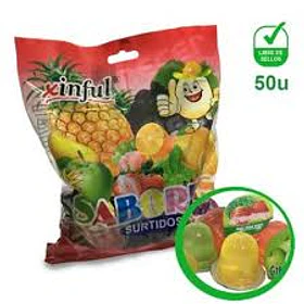 MINI JALEA SURTIDOS XINFUL BOLSA x 50un.  (12)