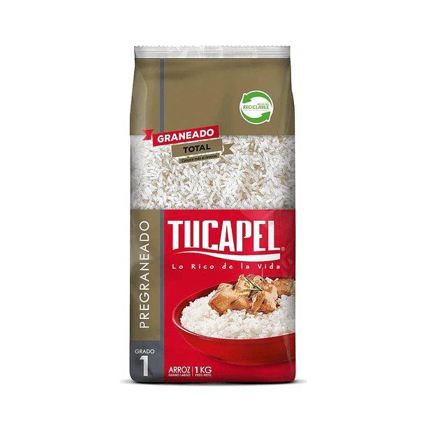 ARROZ TUCAPEL PREGRANEADO G.1  1 KILO (DP.x 10un) 