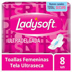 TOALLA HIG.LADYSOFT ULTRADEL.ROSAD.8un.UNIDAD (24)