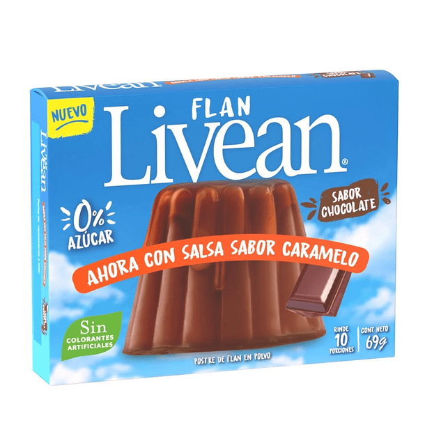 FLAN LIVEAN CHOCOLATE+CARAMELO 69grs.  (12)