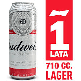 CERVEZA BUDWEISER LATA 710cc. 5°G.L. (DP.x 12)    