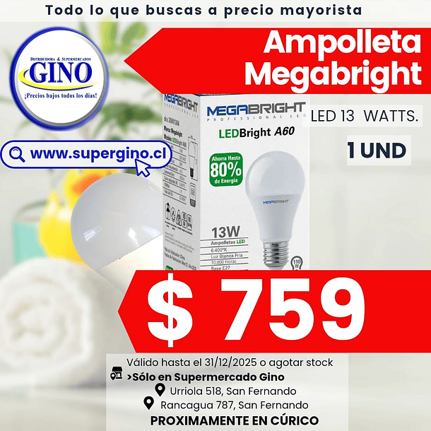 AMPOLLETA LED MEGABRIGHT 13W   (64)                1