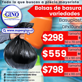 BOLSA BASURA BASUPLAST 70x90 x 10un.  (60)        