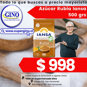 AZUCAR RUBIA IANSA 500grs. (18) (P 45)            