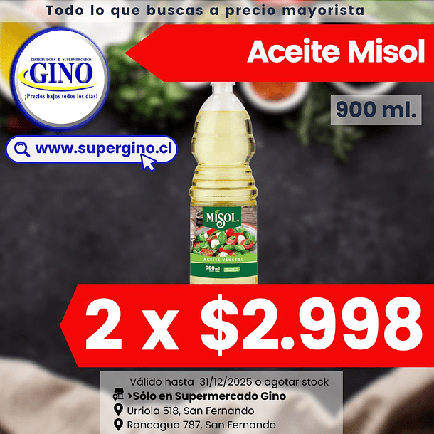ACEITE VEGETAL MISOL 900cc.   (12) 1