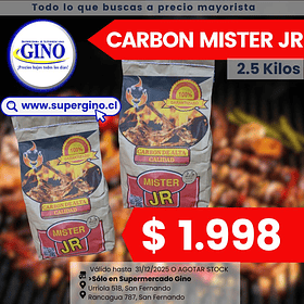 CARBON VEGETAL MISTER JR 2,5 KILOS                