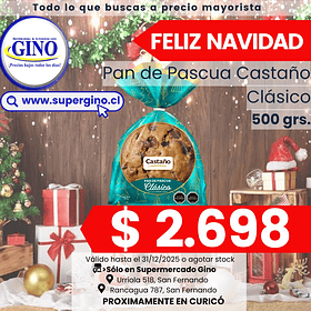 PAN DE PASCUA CLASICO CASTAÑO 500grs.  (20)       