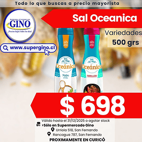 SAL DE MAR OCEANICA SALERO FINA MOLIDA 500grs.(12)