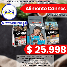 ALIM. PERRO CANNES CACHORRO CARNE LECHE 18 KILOS  