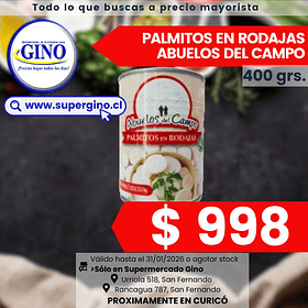 PALMITOS RODAJAS ABUELOS DEL CAMPO 400grs. (24)   