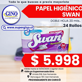 PAPEL HIG. SWAN D.H 20mts.x 24un. (3) (P 32)